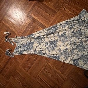 reformation blue patterned dress
